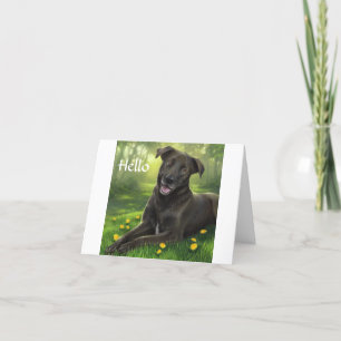 Hello Black Labrador Retriever Greeting Card