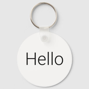 Hello, black white minimalist key ring