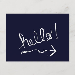 Hello Blue Postcard