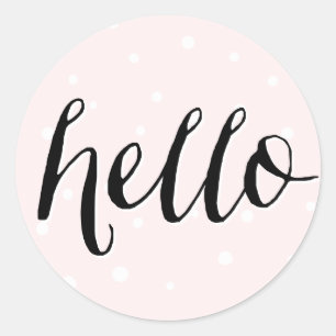Hello! Blush Polka Dots Sticker