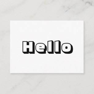 Hello, bold modern black white card