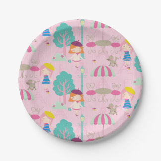 Hello Bonjour Parisian Birthday Paper Plates