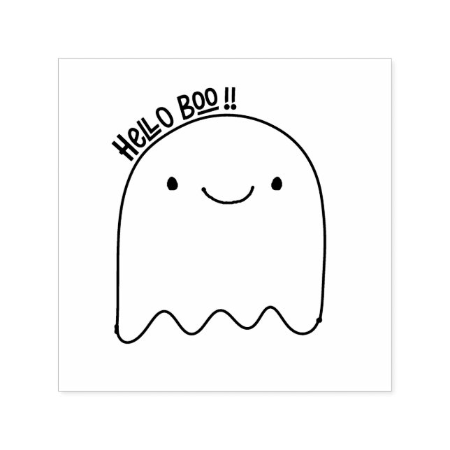 Hello Boo - Cute Halloween Ghost Self-inking Stamp (Design)