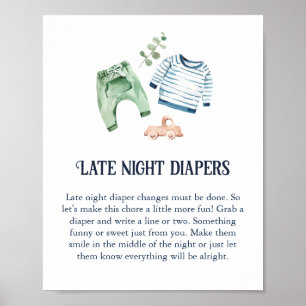 Hello Boy Baby 'Late Night Diaper' Poster