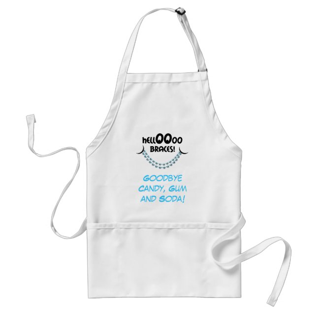 Hello Braces Blue Orthodontist Patient Gift Custom Standard Apron (Front)