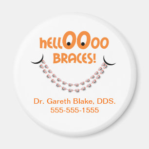 Hello Braces Orange Orthodontic Promotional Magnet