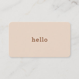 Hello Braun Beige Business Card