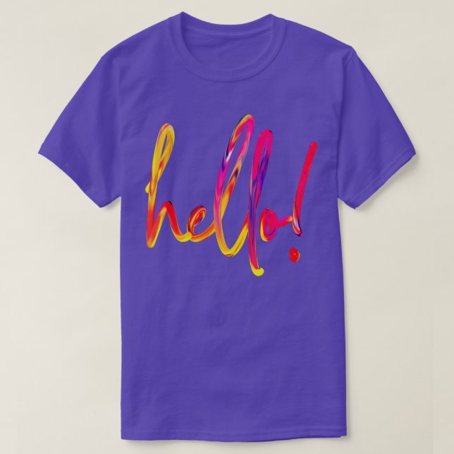 Hello brushed rainbow version T-Shirt (Design Front)