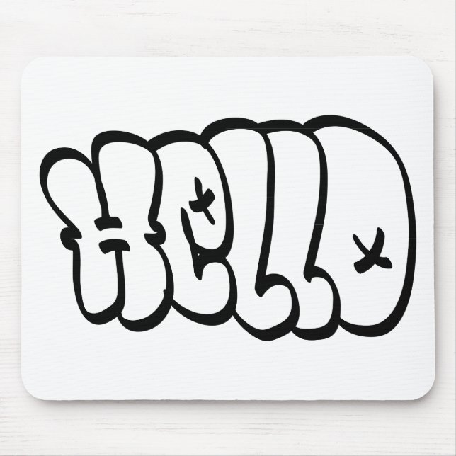 HELLO BUBBLE GRAFFITI MOUSE MAT (Front)