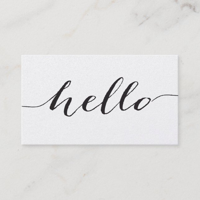 Hello business card, pearlized paper business card (Front)