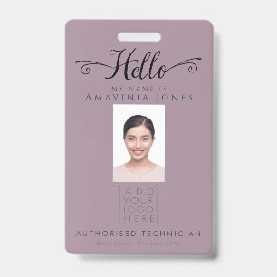 Hello Business Photo ID Identification Plastic Badge