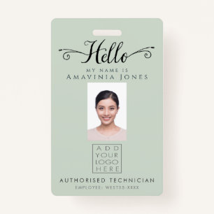 Hello Business Photo ID Identification Plastic ID Badge