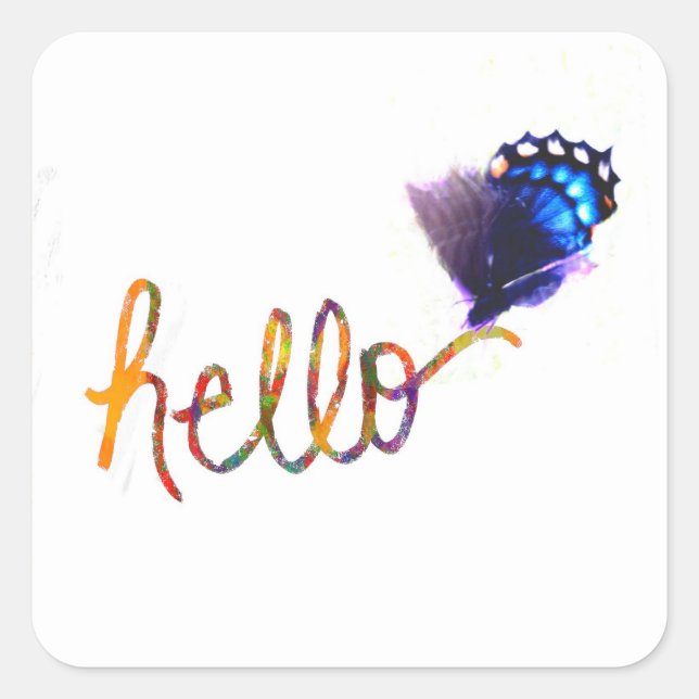 hello butterfly sticker (Front)