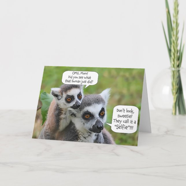 Hello Card | Cute Funny Animal Humour Selfie Joke (Front)