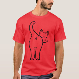 Hello Cat Butt Minimalist Line by Tobe Fonseca T-Shirt