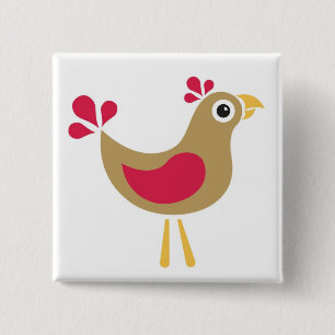 Hello Chicken! Funky Chicken Pin Badge