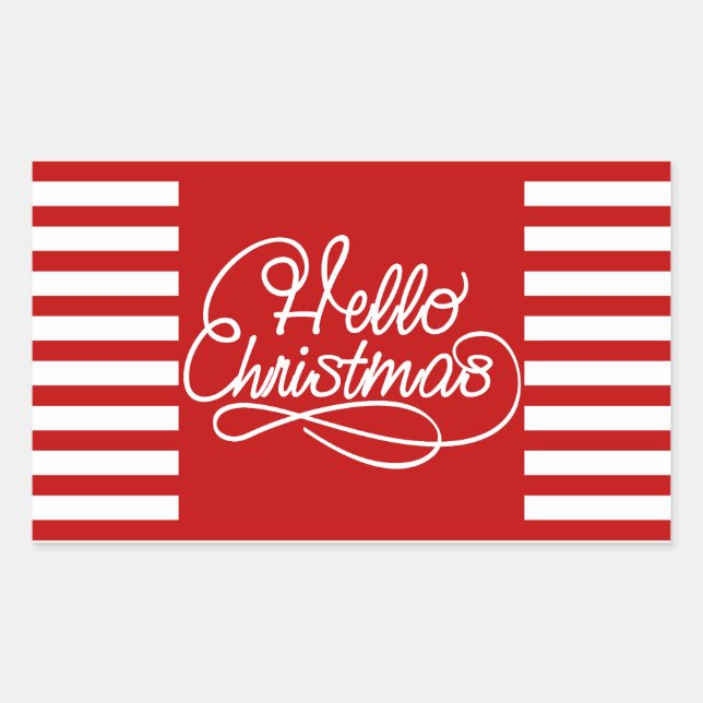 Hello Christmas Holiday Sticker (Front)