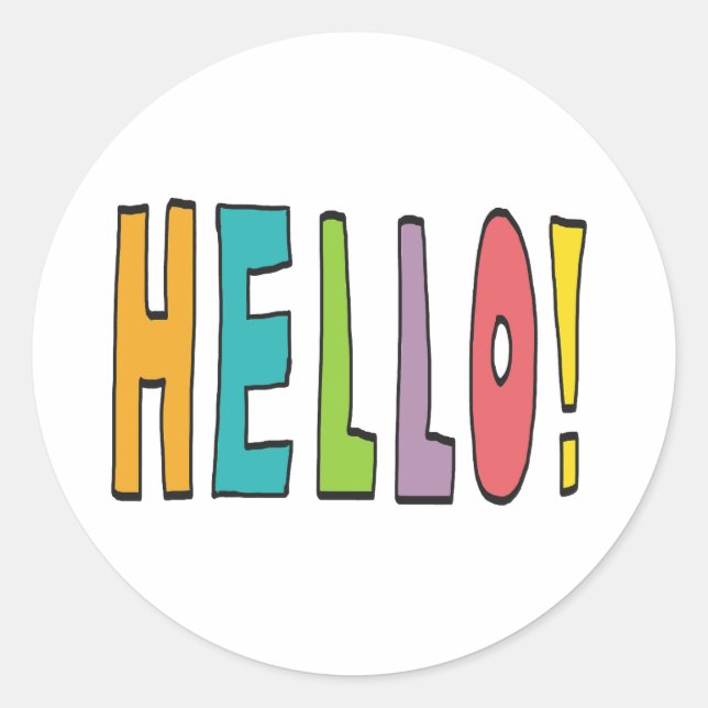 Hello! Classic Round Sticker (Front)