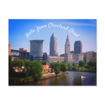 Hello Cleveland Scenic River Postcard