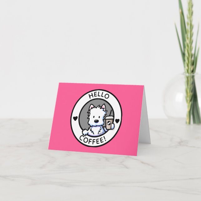 Hello Coffee Westie Note Card (Front)