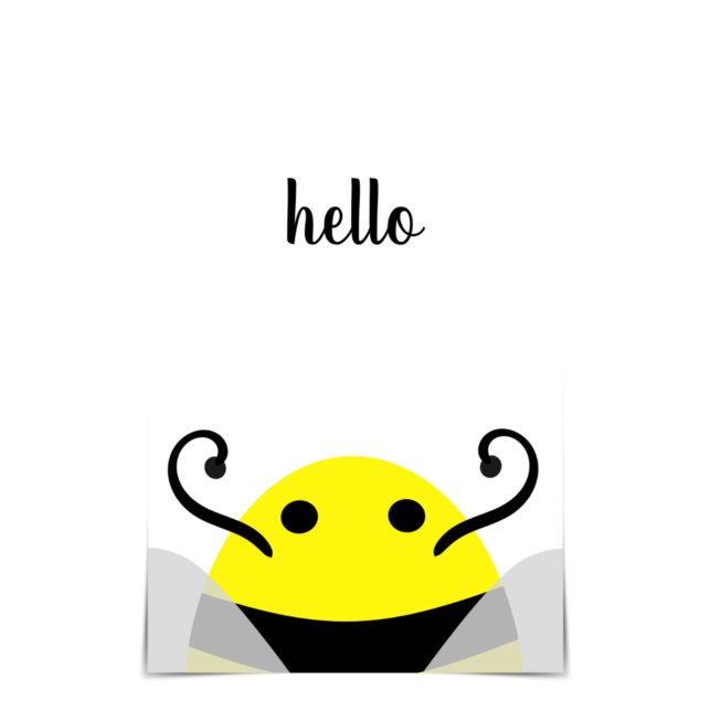 "Hello" Cute Bee Card for Any Time (Creator Uploaded)