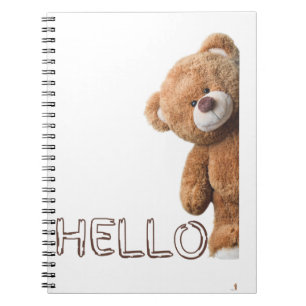 Hello Cute Brown Teddy Bear       Notebook