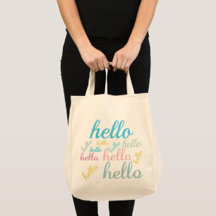 Hello Cute Colorful Hello Gifts Tote Bag