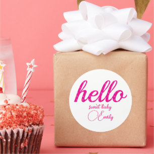 Hello Cute Colourful Hello Gifts Classic Round Sticker
