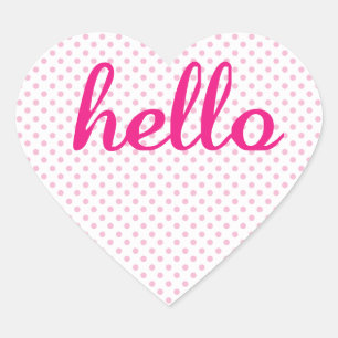 Hello Cute Colourful Hello Gifts Heart Sticker