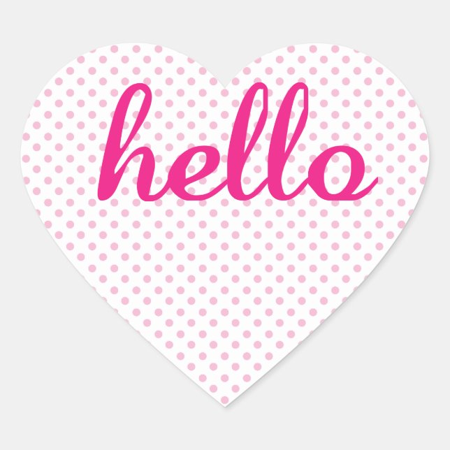 Hello Cute Colourful Hello Gifts Heart Sticker (Front)