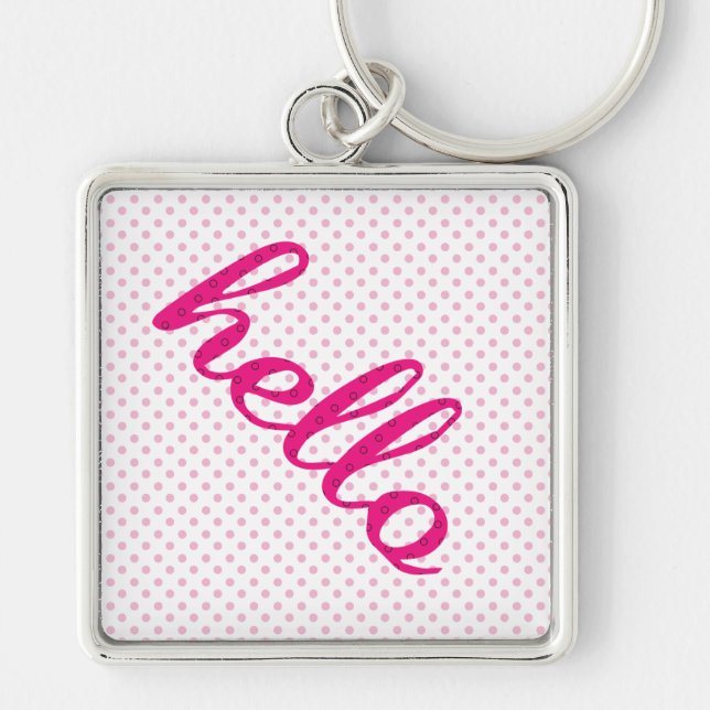 Hello Cute Colourful Hello Gifts Key Ring (Front)