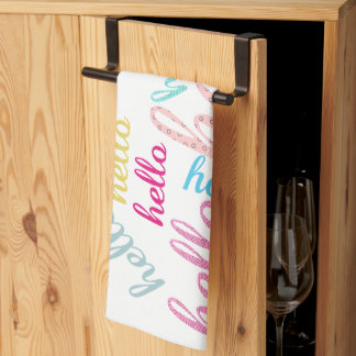 Hello Cute Colourful Hello Gifts Tea Towel