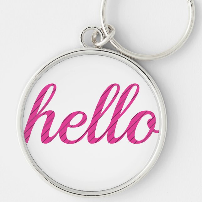 Hello Cute Colourful Hello Key Ring (Front)