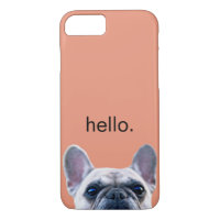 Hello Cute Funny French Bulldog Modern Trendy