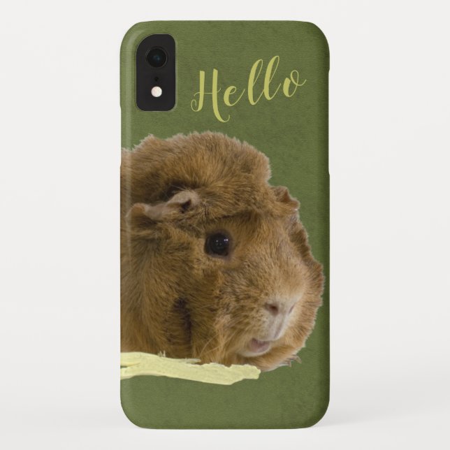 HELLO Cute Guinea Pig With Celery Photograph Case-Mate iPhone Case (Back)