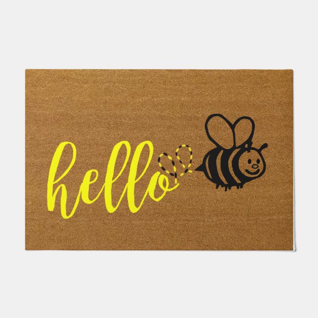 Hello Cute Little Bee Rug, Family   Doormat (Front)
