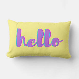 Hello Cute Modern Reversible Throw Pillow