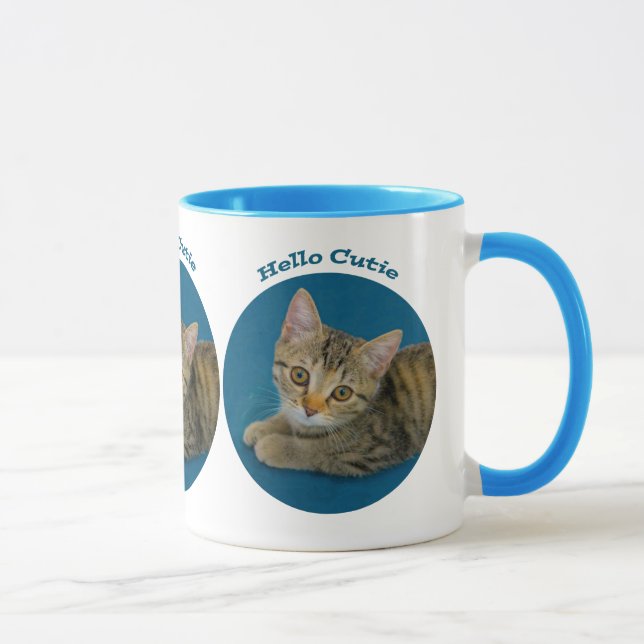 Hello cutie - cute kitten mug (Right)