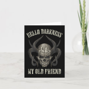 hello darkness my old friend demon skull horn hall card