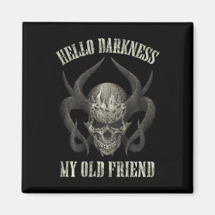 hello darkness my old friend demon skull horn hall magnet