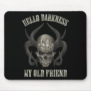 hello darkness my old friend demon skull horn hall mouse mat