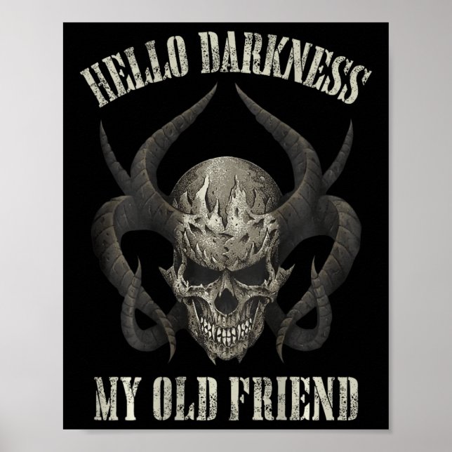 hello darkness my old friend demon skull horn hall poster (Front)