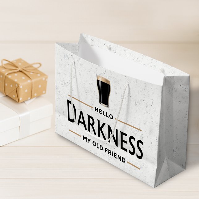 Hello Darkness My Old Friend Funny St Patricks Day Large Gift Bag (Creator Uploaded)