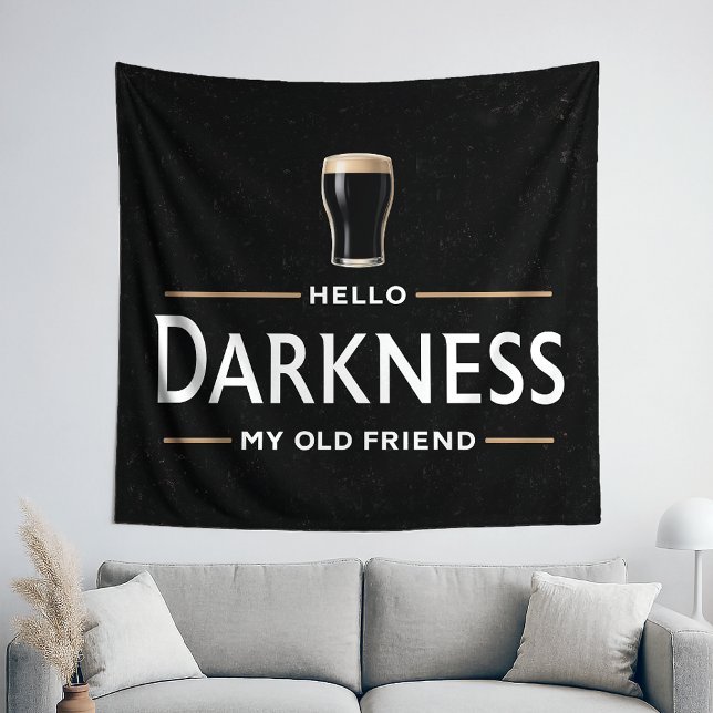 Hello Darkness My Old Friend Funny St Patricks Day Tapestry (Creator Uploaded)