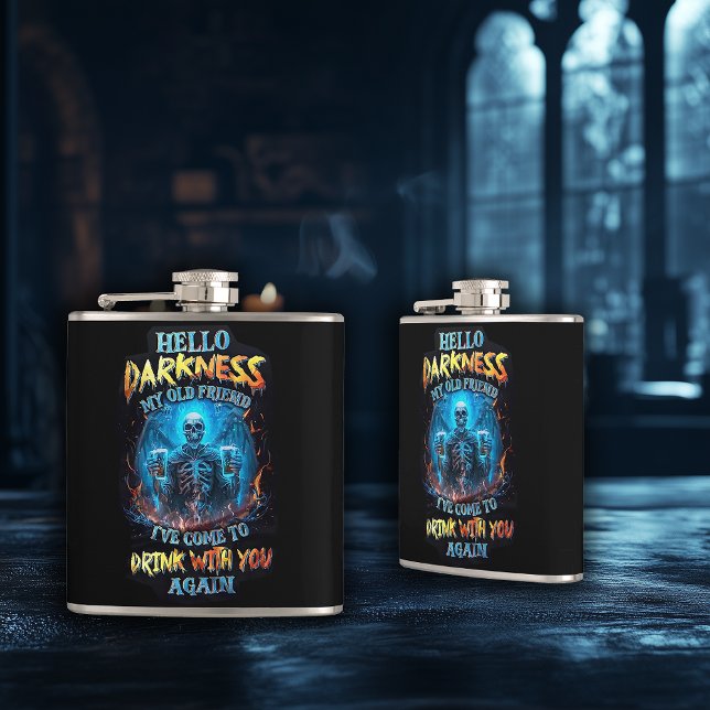 Hello Darkness My Old Friend Hip Flask (Creator Uploaded)