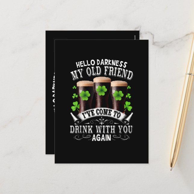 Hello Darkness My Old Friend Holiday Postcard (Front/Back In Situ)