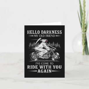 Hello Darkness My Old Friend I've Come Motorbike Thank You Card