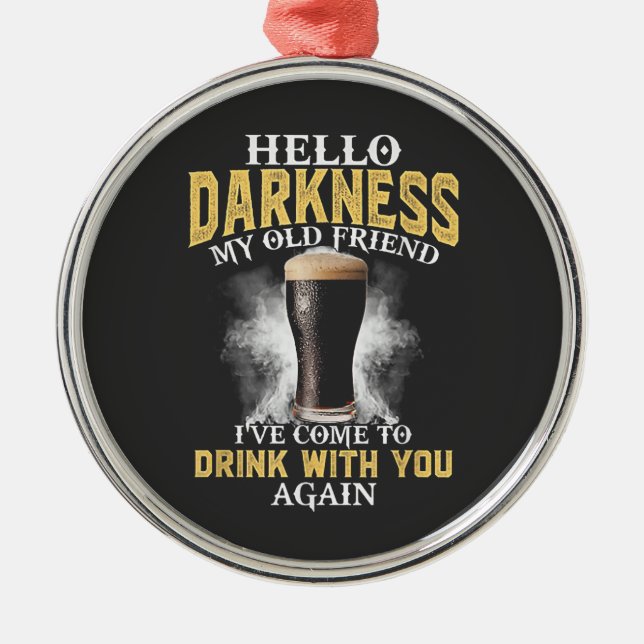 Hello Darkness My Old Friend Metal Tree Decoration (Front)