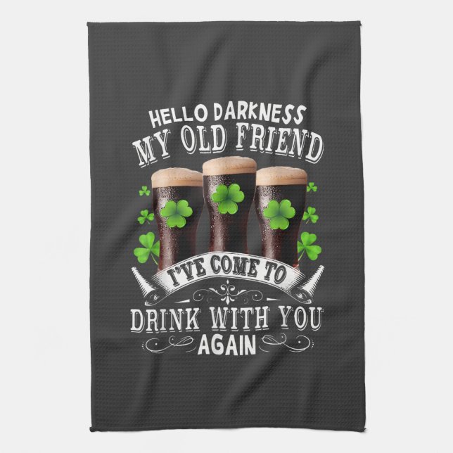 Hello Darkness My Old Friend Tea Towel (Vertical)