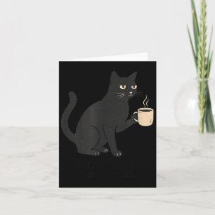 Hello Darkness Old Friend Cat And Coffee Halloween Card